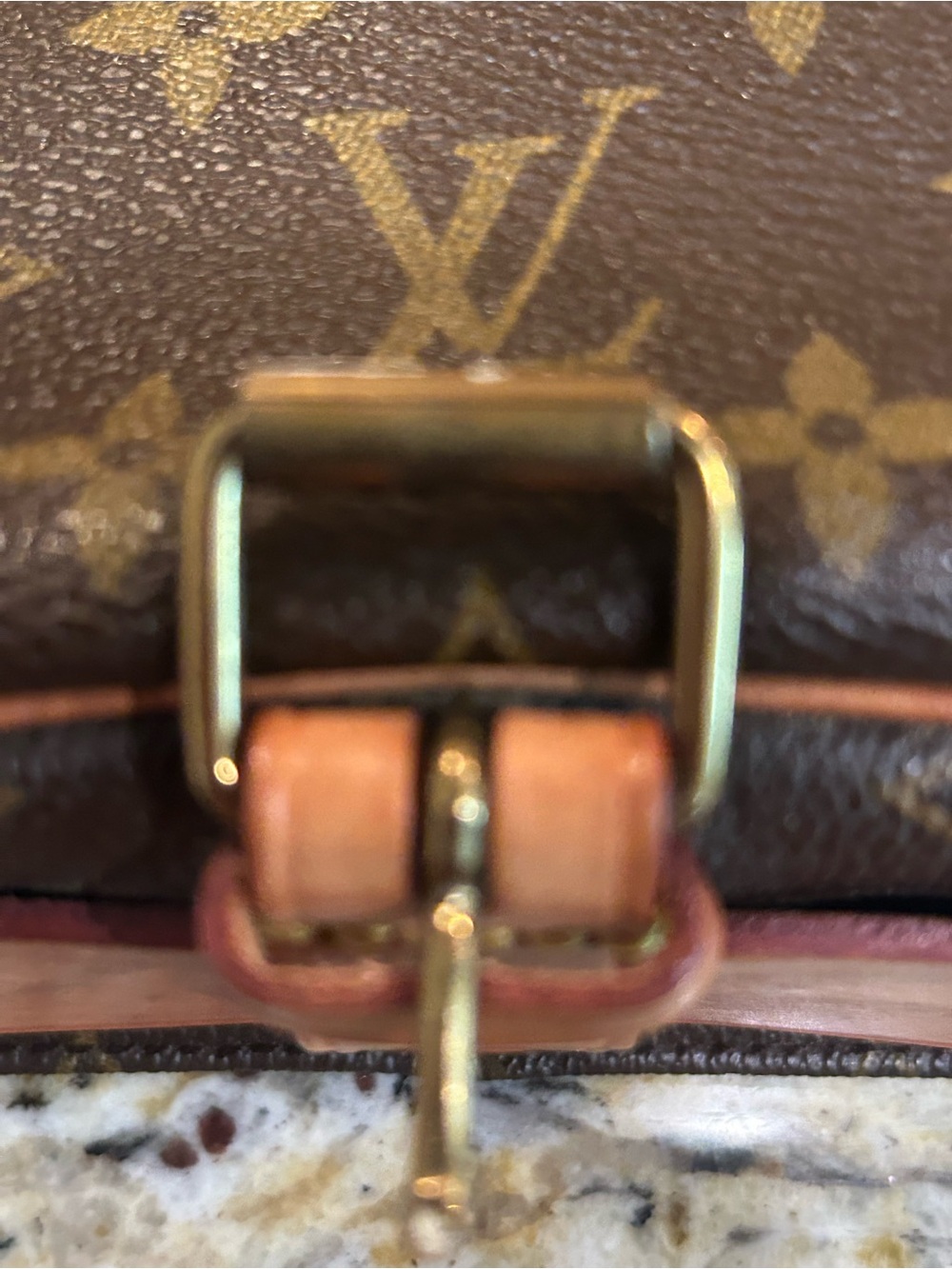Louis Vuitton Brown Monogram Crossbody Bag with Tan Trim with coa - Picture 10 of 16